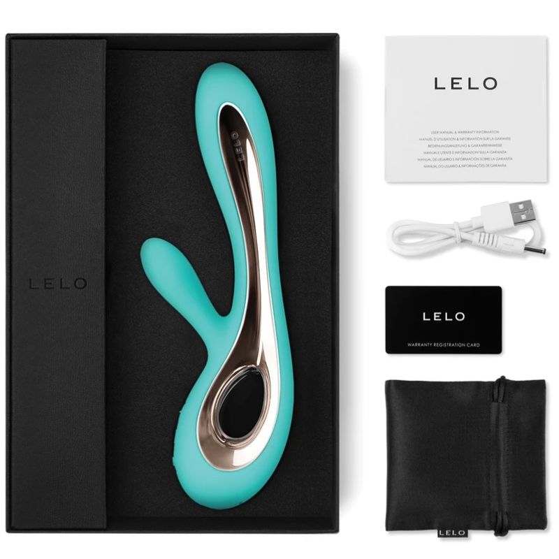 LELO-Soraya-2-vibromasseur-rabbit-luxe-turquoise-accessoires