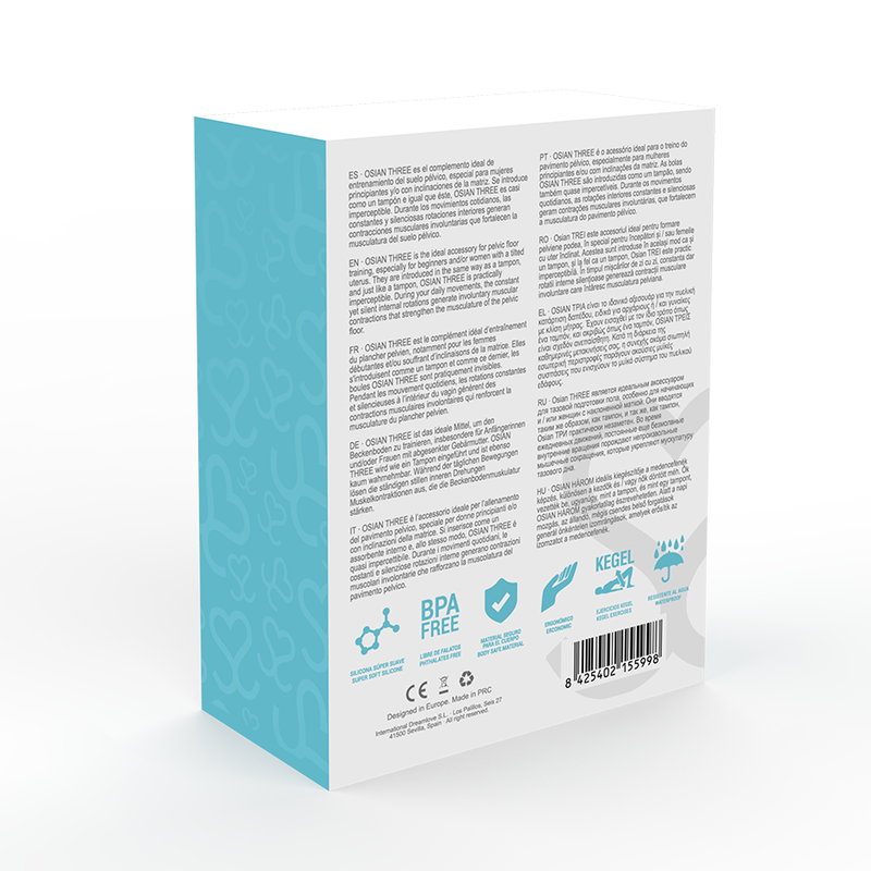 Osian-Three-boules-de-geisha-turquoise-boite-dos