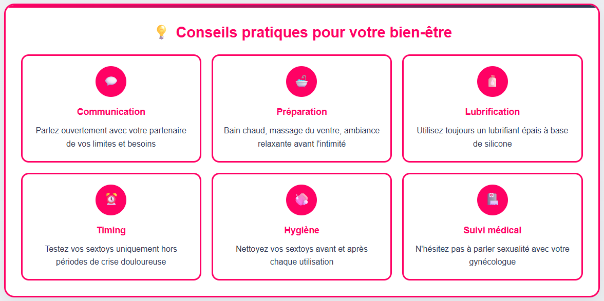 conseils pratiques pour mieux vivre le sexe avec de l'endométriose