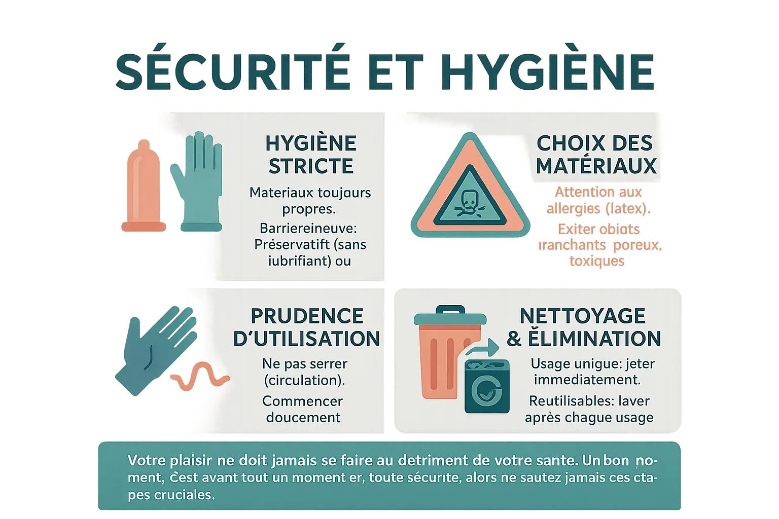 Illustration sur la sécurité et l'hygiène des sextoys faits maison